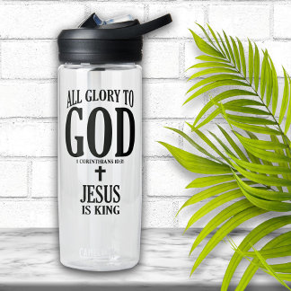 Botella De Agua Gloria a Dios Cristiano