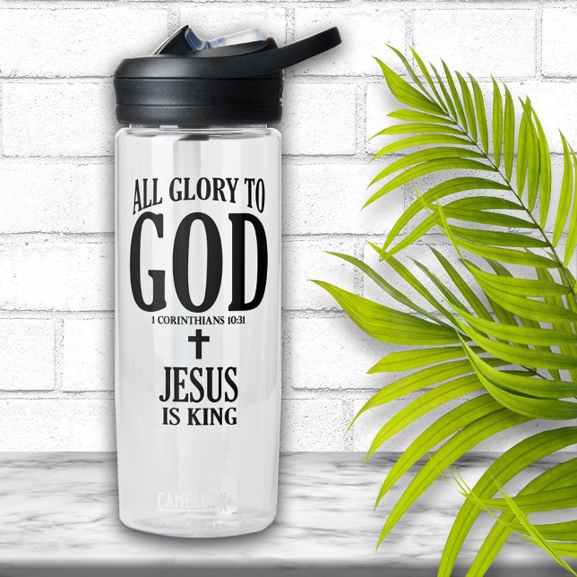 Botella De Agua Gloria a Dios Cristiano (Subido por el creador)