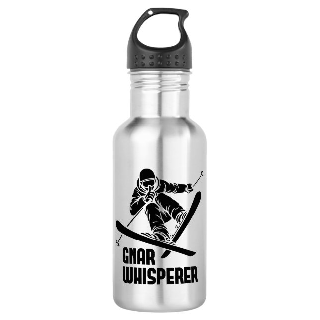 Botella De Agua Gnar Whisperer Skiing (Anverso)