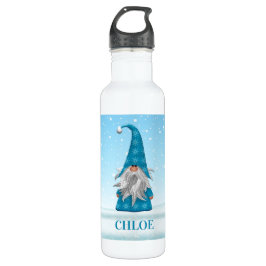 Botella De Agua Gnome azul de la nieve