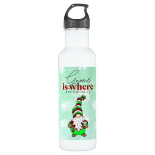 Botella De Agua Gnome es donde está el café Navidades de corte