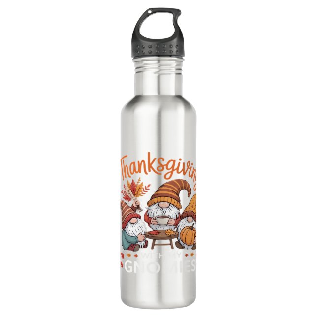 Botella De Agua Gnome Fall Leopard Turkey Essential T (Anverso)