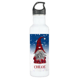Botella De Agua Gnome Rojo en la nieve