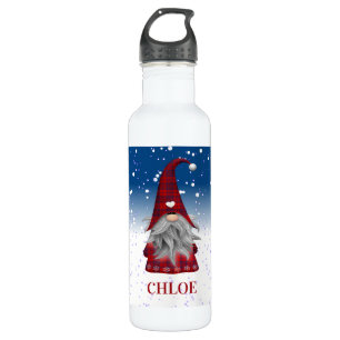 Botella De Agua Gnome Rojo en la nieve