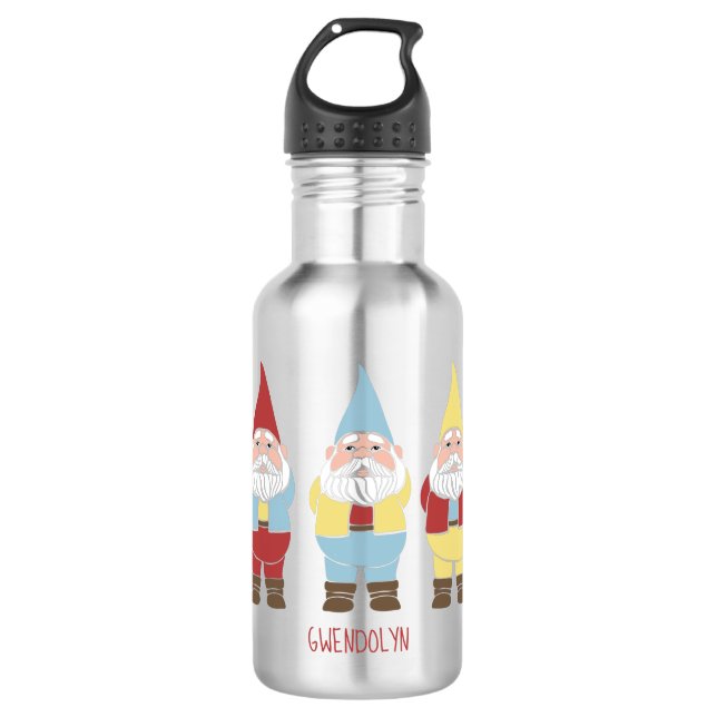 Botella De Agua Gnomes de jardín de corte personalizado (Anverso)
