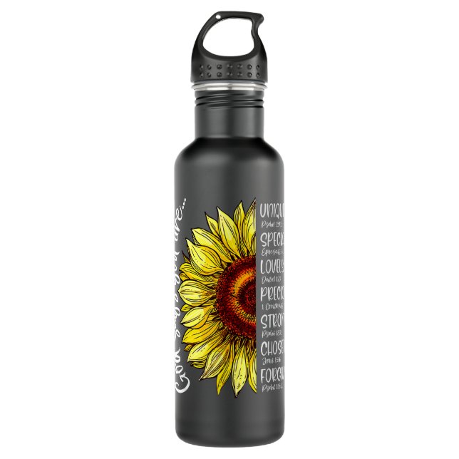 Botella De Agua God Says You Are Sunflower Christian Bible Verses  (Anverso)