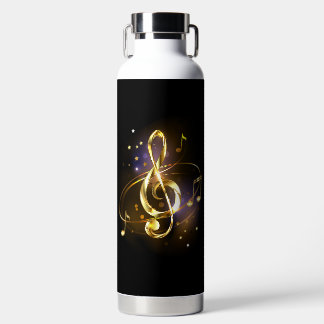 Botella De Agua Gold Treble Clef Music