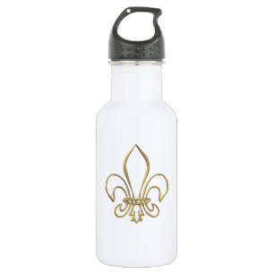 Botella De Agua Golden "3-D" Fleur-de-lis