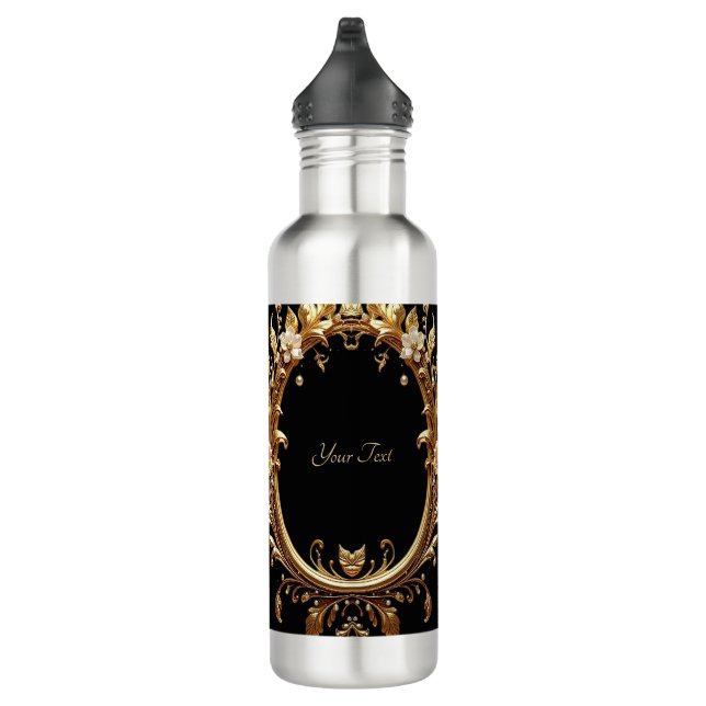 Botella De Agua Golden Floral Ornate Water Bottle (Derecha)