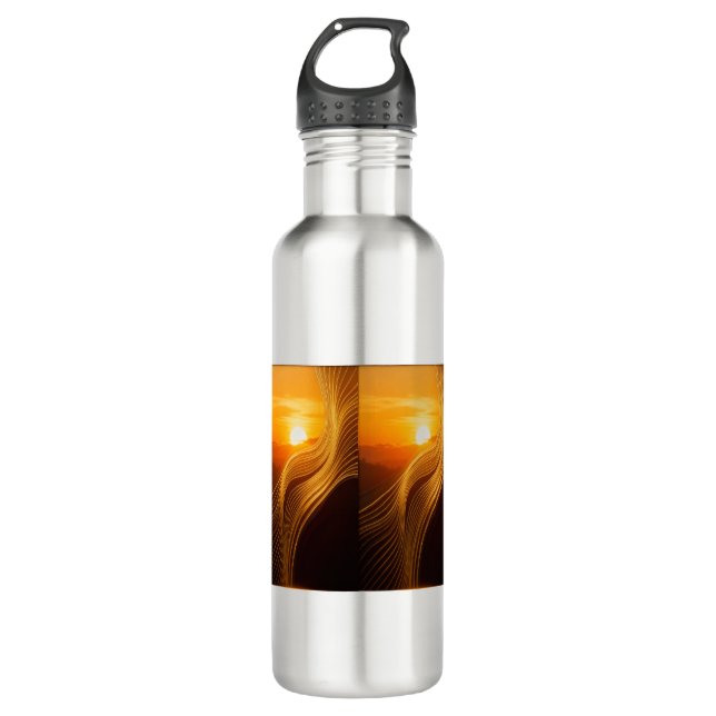 Botella De Agua Golden Horizon — Abstract Modern Coffee Mug (Anverso)