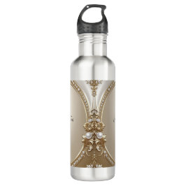 Botella De Agua Golden Ornate Frame with Pearls Water Bottle