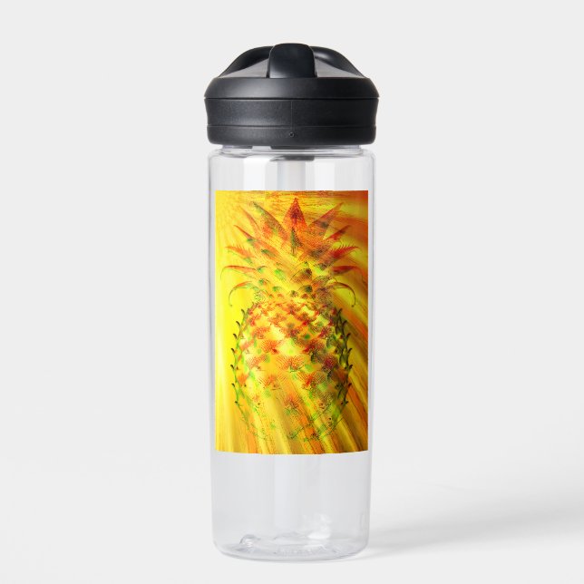 Botella De Agua Golden Rays Passing Through A Large Pineapple (Delante)
