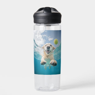 Botella De Agua Golden Retriever Buving Tennis Ball Underwater