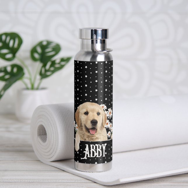 Botella De Agua Golden Retriever On Stars (Yoga)