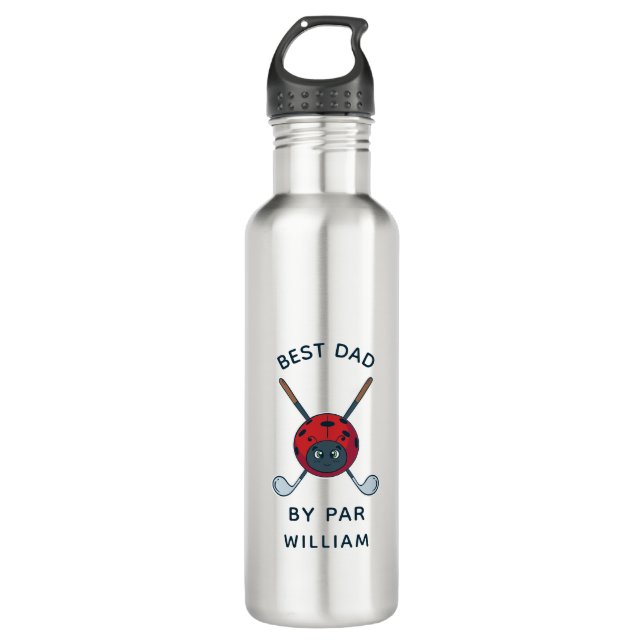 Botella De Agua Golf Bug Best Dad By Par Fathers Day Personalizado (Anverso)