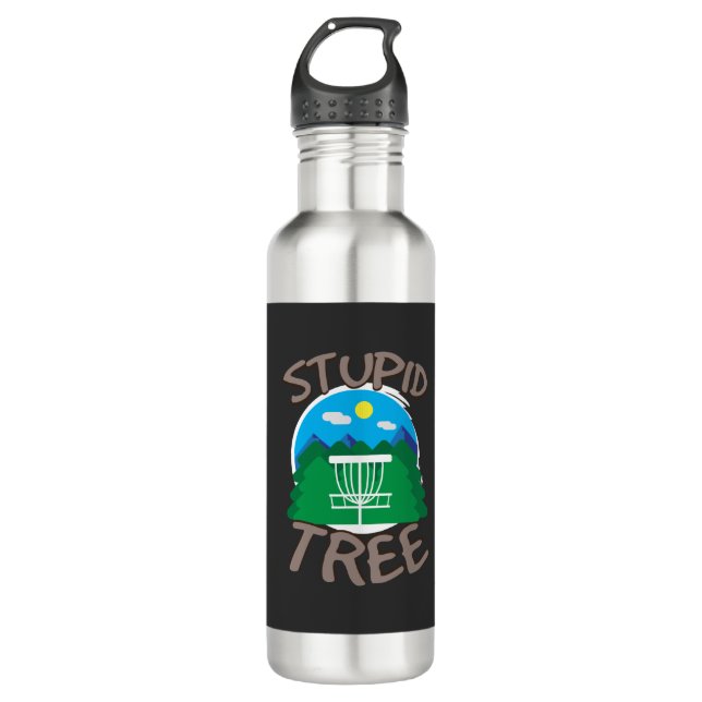 Botella De Agua Golf de disco - Árbol estúpido (Anverso)
