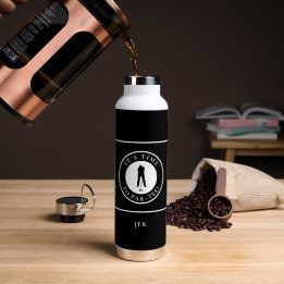 Botella De Agua Golf Funny Par Tee Golfer Monogram Modern