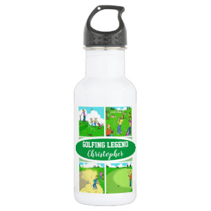 Botella De Agua Golf Legend con 4 divertidos Personalizados Golf