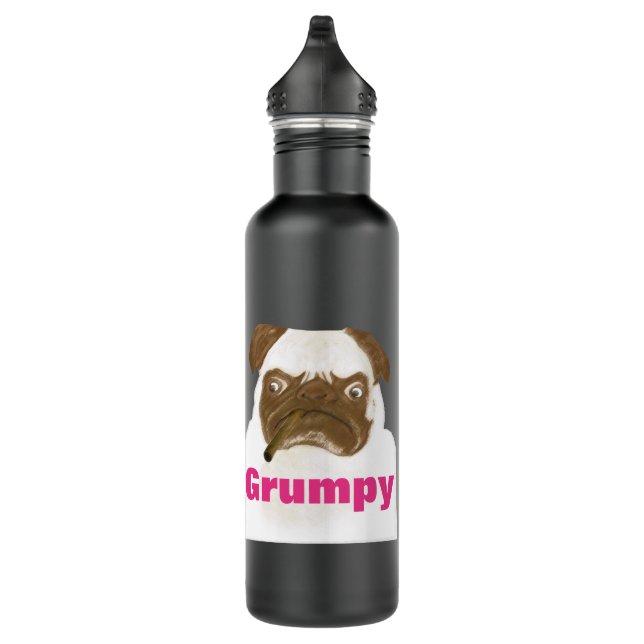 Botella De Agua Goma grumpy personalizada con cigarro (Derecha)