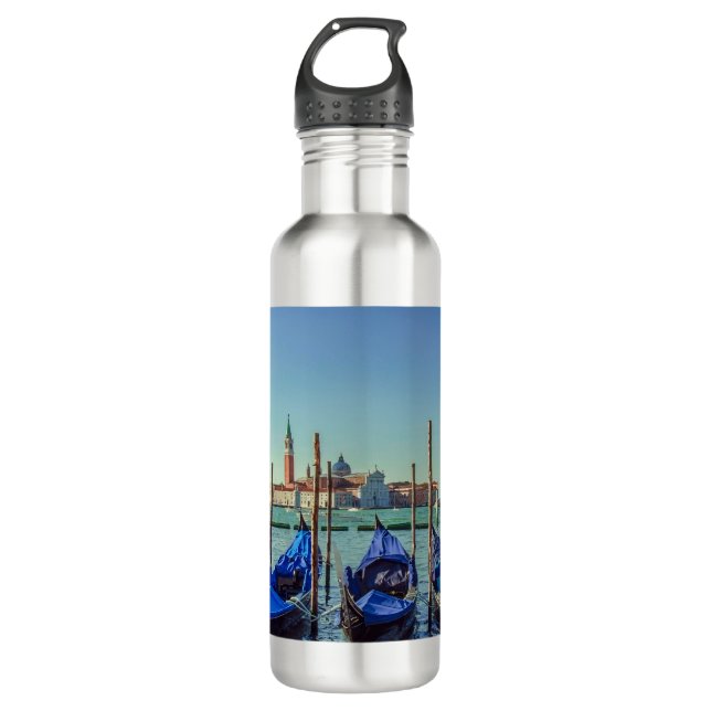 Botella De Agua Góndolas en Venecia, Italia (Anverso)