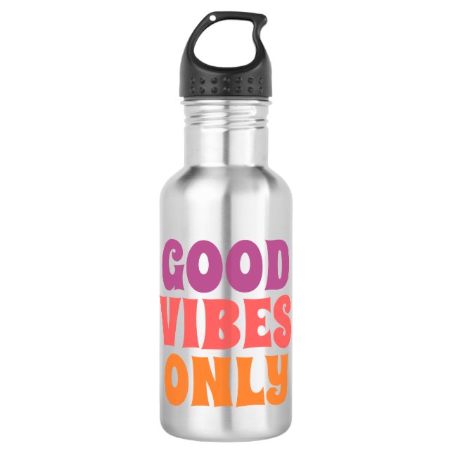 Botella de Agua Good Vibes Only - Hidratación Moti (Anverso)