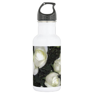 BOTELLA DE AGUA GORGEO BOUQUET DE ROSAS BLANCAS