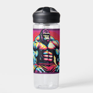 Botella De Agua Gorilla Bodybuilder Lifter Pop Art Personalizado