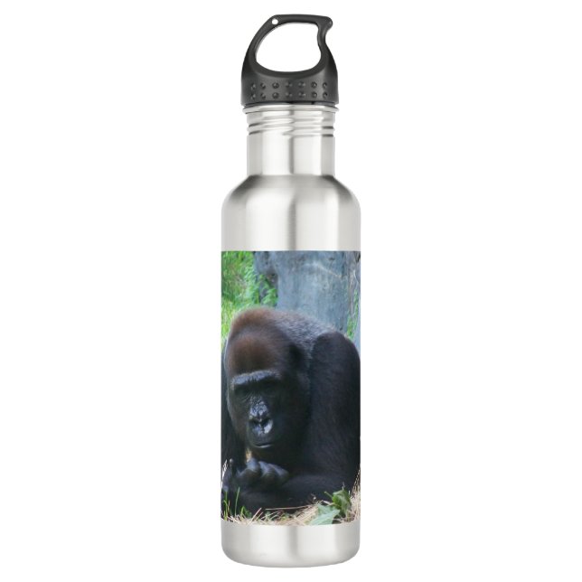 Botella De Agua Gorilla negra (Anverso)