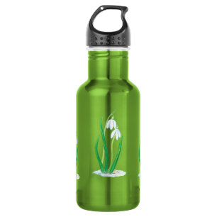 Botella De Agua Gotas de nieve blancas (Galanthus nivalis) Verde