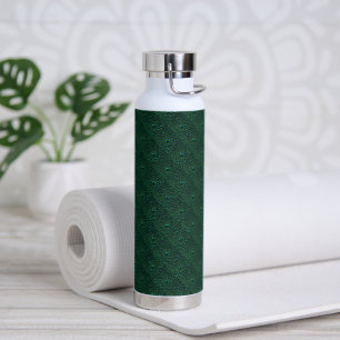 Botella De Agua Gotitas de agua en metal verde