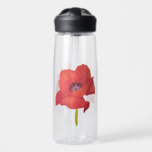 Gourde fleur coquelicot rouge aquarelle