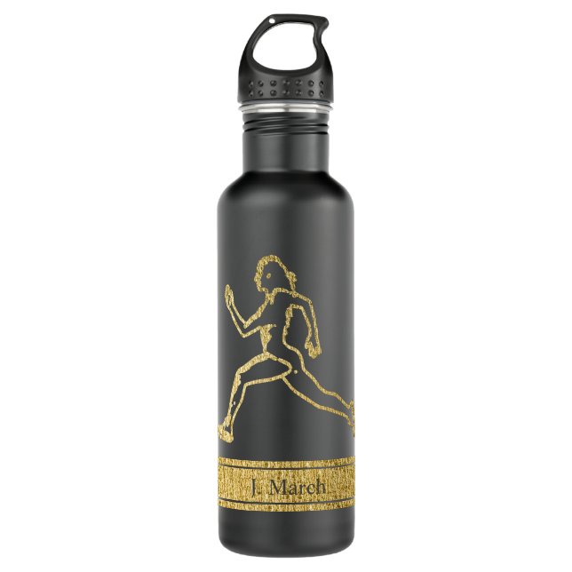 Botella De Agua Grace in Motion: La silueta de la velocidad (Anverso)