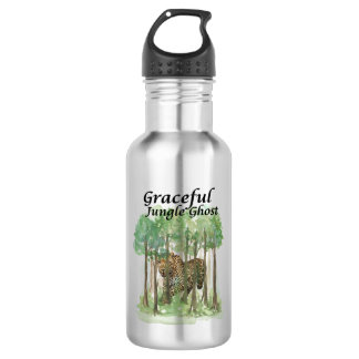 Botella De Agua Graceful Jungle Leopard