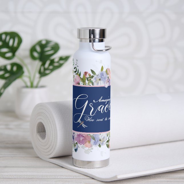 Botella De Agua Gracia asombrosa floral (Yoga)