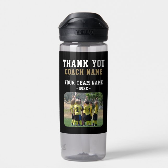 Botella De Agua Gracias Coach Team Name Photo (Atrás)