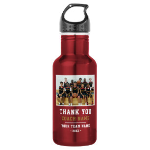 Botella De Agua Gracias Entrenador Nombre del Equipo Foto