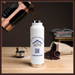 Botella De Agua Gracias y su código QR de logotipo comercial