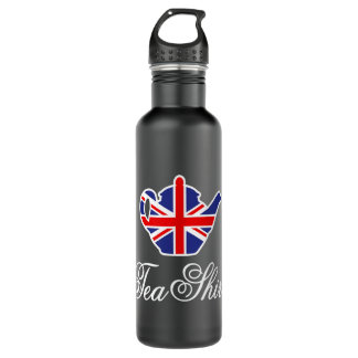 Botella De Agua Graciosa camiseta británica de té bandera británic