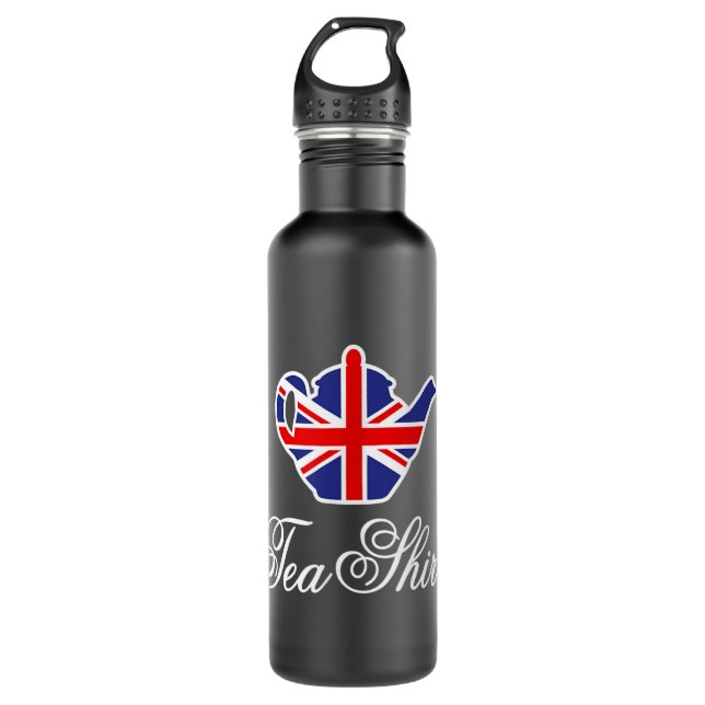 Botella De Agua Graciosa camiseta británica de té bandera británic (Anverso)