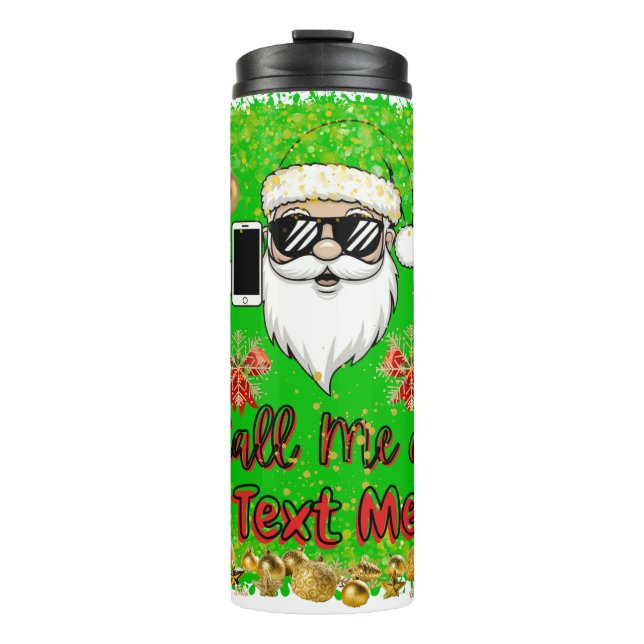 Botella de agua Graciosa Santa Call Me Text (Anverso)