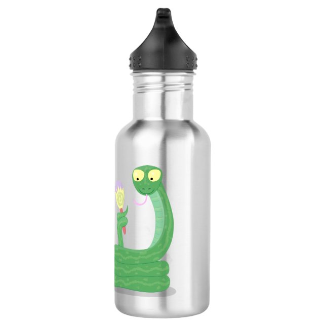 Botella De Agua Graciosa serpiente verde con maraca personalizado (Derecha)