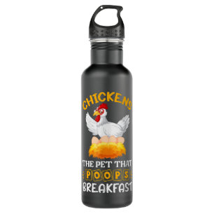 Botella De Agua Graciosa vaca marrón de pollo pardo