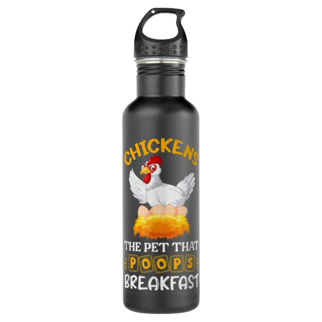 Botella De Agua Graciosa vaca marrón de pollo pardo (Anverso)