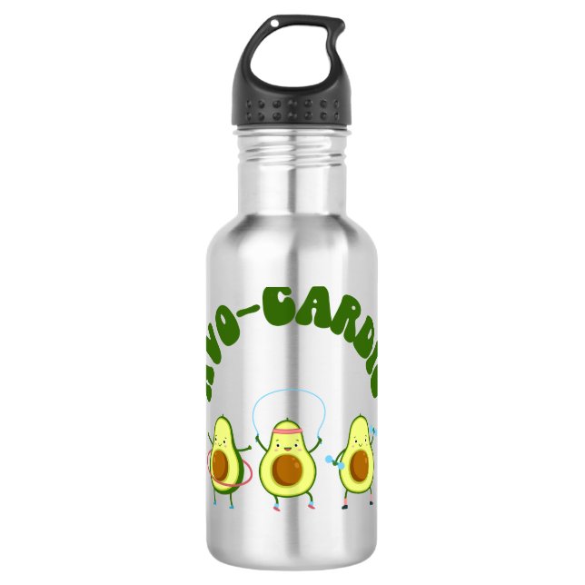 Botella De Agua Gracioso aguacate Fitness (Anverso)