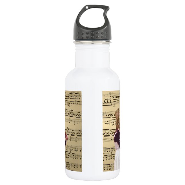 Botella De Agua Gracioso conejo violinista (Anverso)