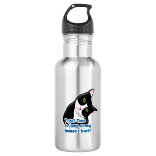 Botella De Agua Gracioso gato de yoga