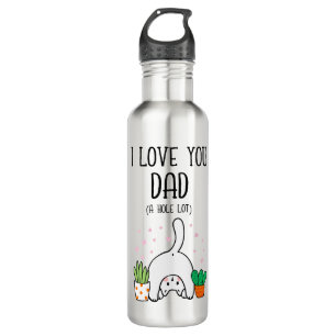 Botella De Agua Gracioso Gato Que Te Amo Papá Mucho