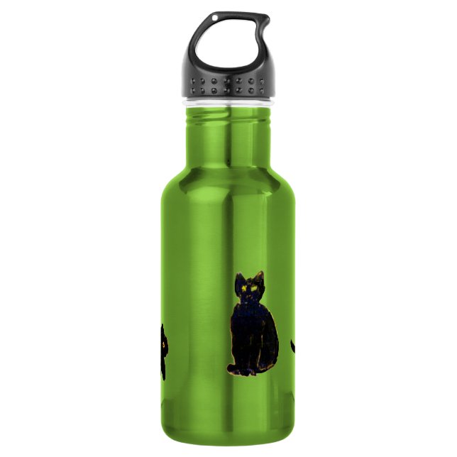 Botella De Agua Gracioso Gatos Negros Kitty (Anverso)