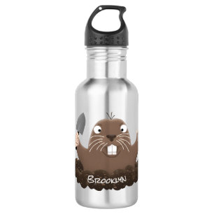 Botella De Agua Gracioso gopher digging personalizado ilustracion