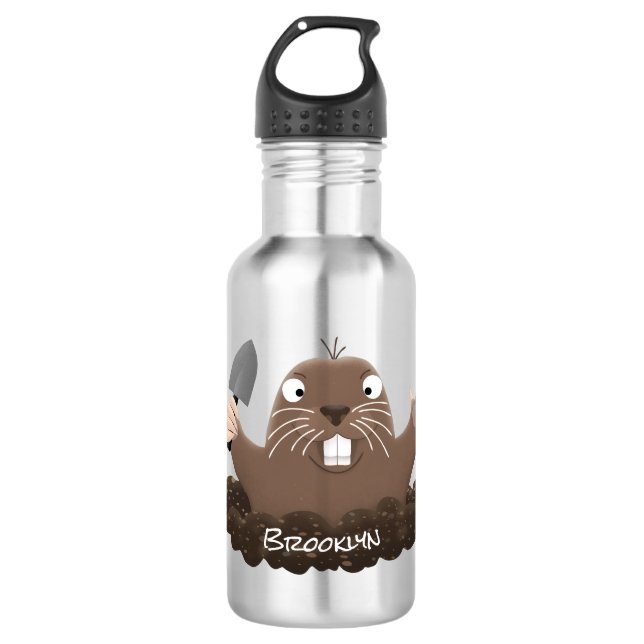 Botella De Agua Gracioso gopher digging personalizado ilustracion (Anverso)